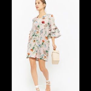 F21 checkered floral dress 👗